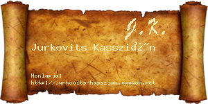 Jurkovits Kasszián névjegykártya